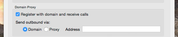 Register with domain and receive calls